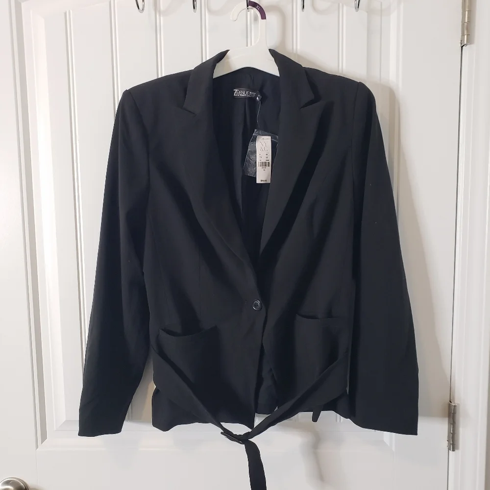7th Avenue Design Studio New York & Company  Blazer Jacket‎ Office Black Sz 10